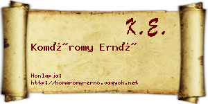 Komáromy Ernő névjegykártya