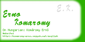 erno komaromy business card
