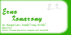 erno komaromy business card